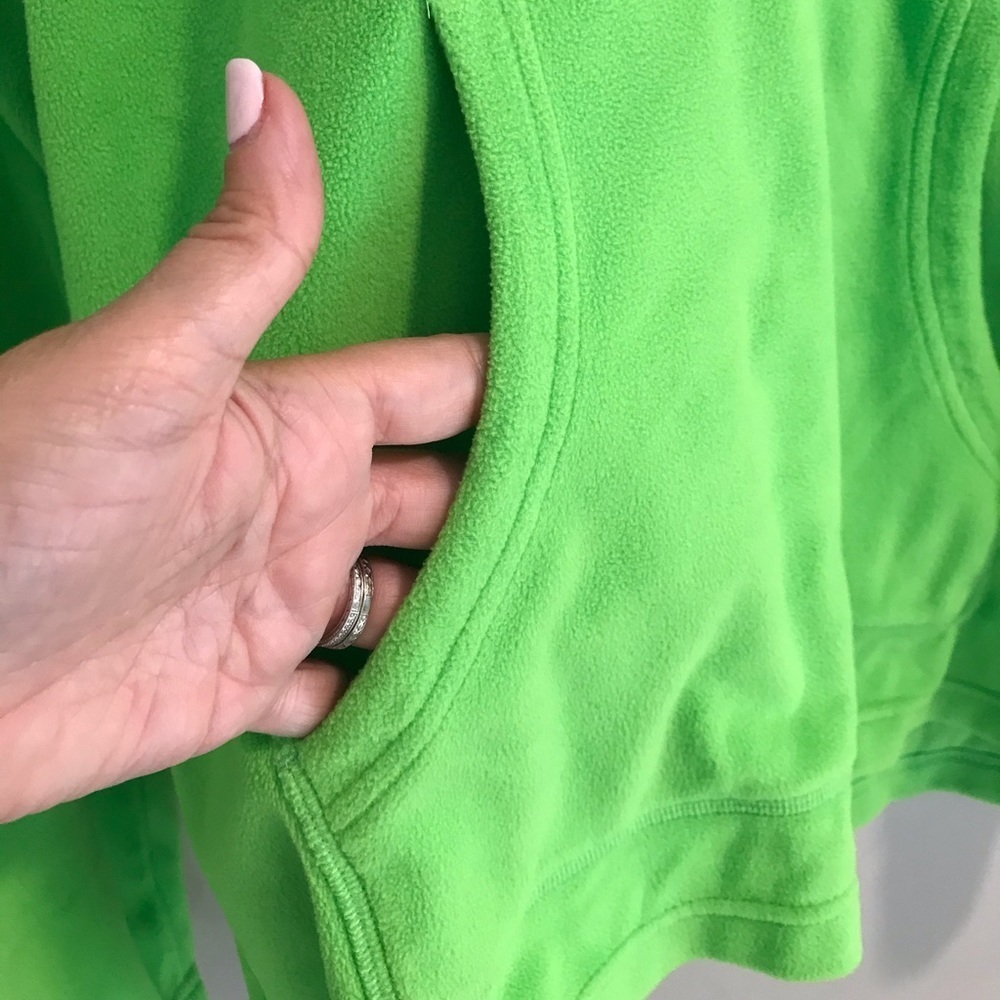 GUC Columbia Lime Green Fleece Hoodie Size Small - Picture 5 of 10